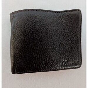Derkon Genuine Turkish Leather Bifold Wallet ID Window Brown
